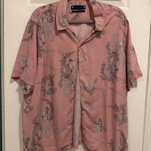 All Saints Men’s Rose Pink Short-Sleeve Button-Down Shirt